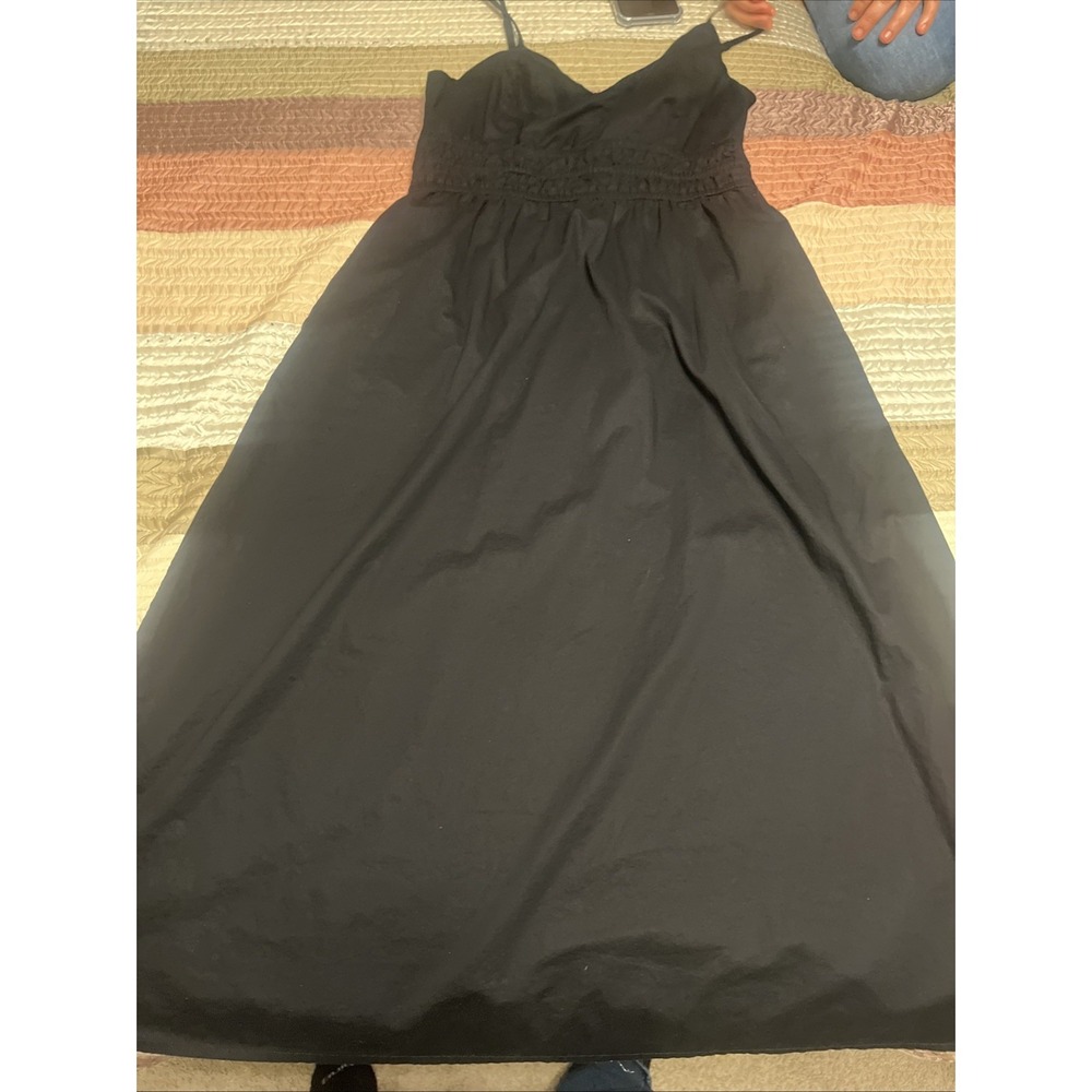 Old Navy Womens Black Sleeveless Maxi Sundress Scoop Neck Smocked Waist Size S